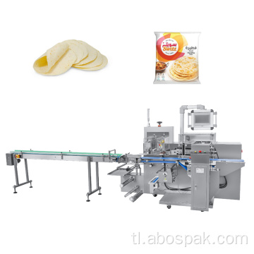 Tortilla arabic pita bread horizontal flow wrapping machine.